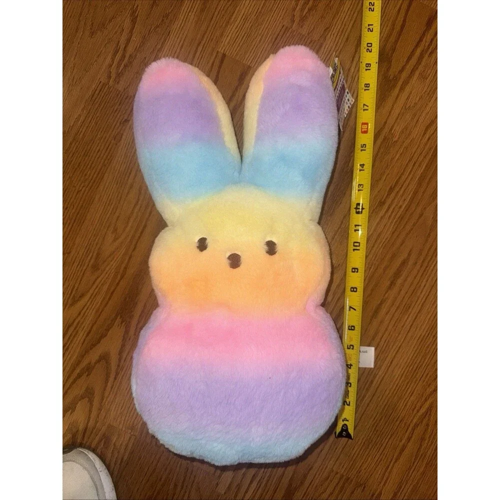 Rainbow Pastel Peeps Plush Easter Bunny Rabbit 18x8